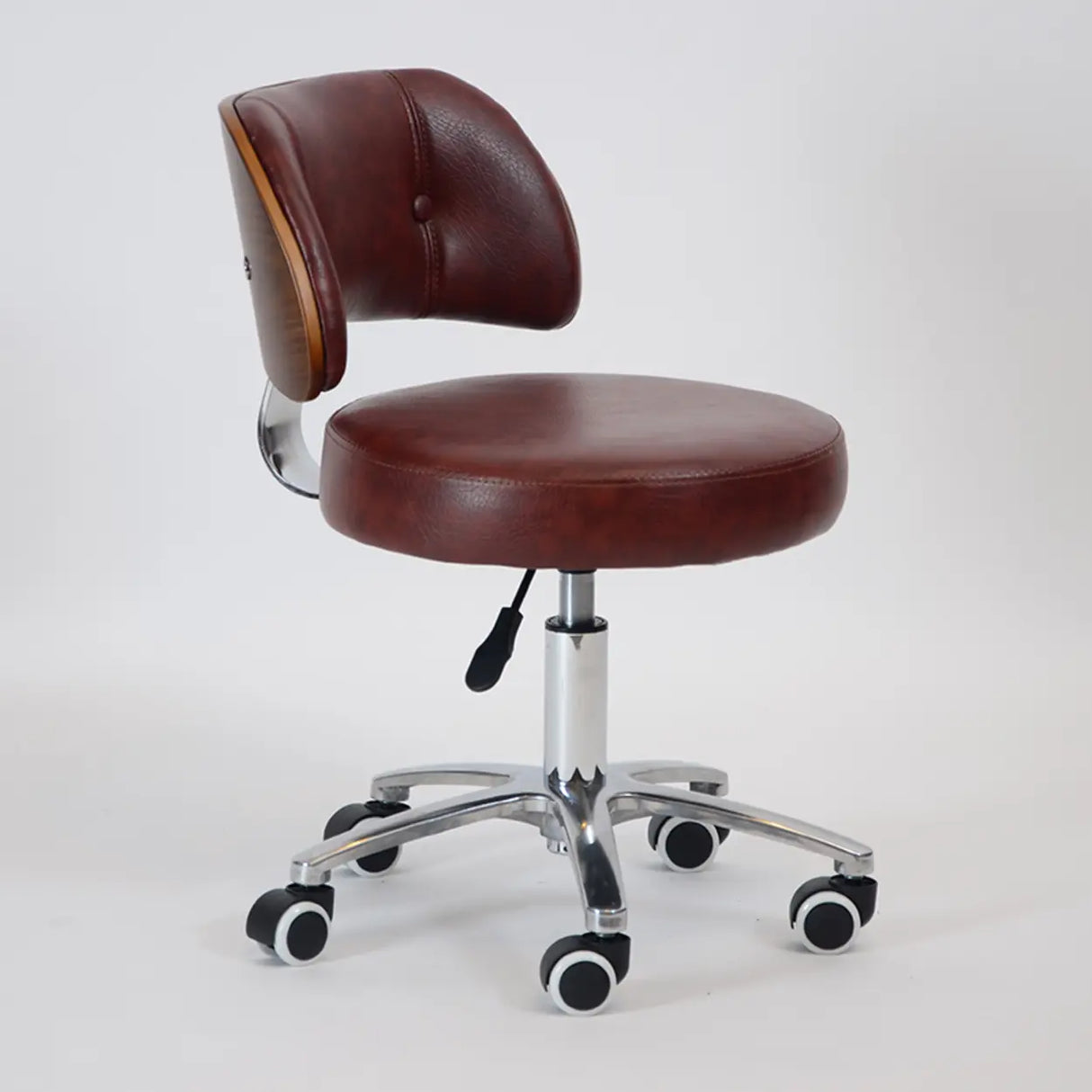 Green Ergonomic Leather Swivel Office Chair with Wheels Image - 10