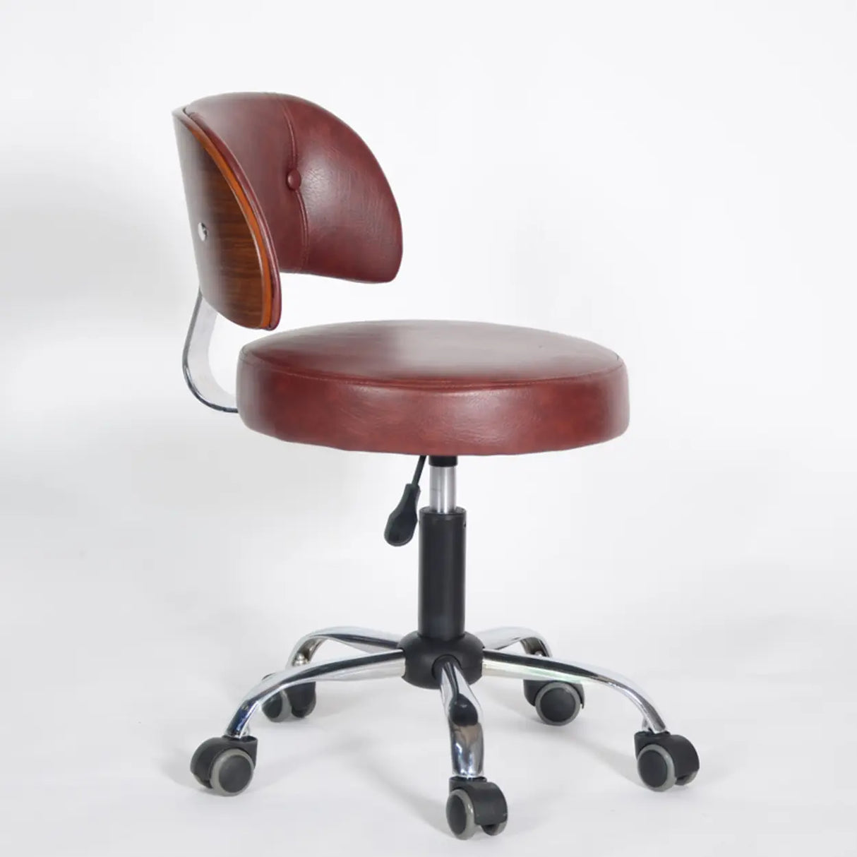Green Ergonomic Leather Swivel Office Chair with Wheels Image - 2