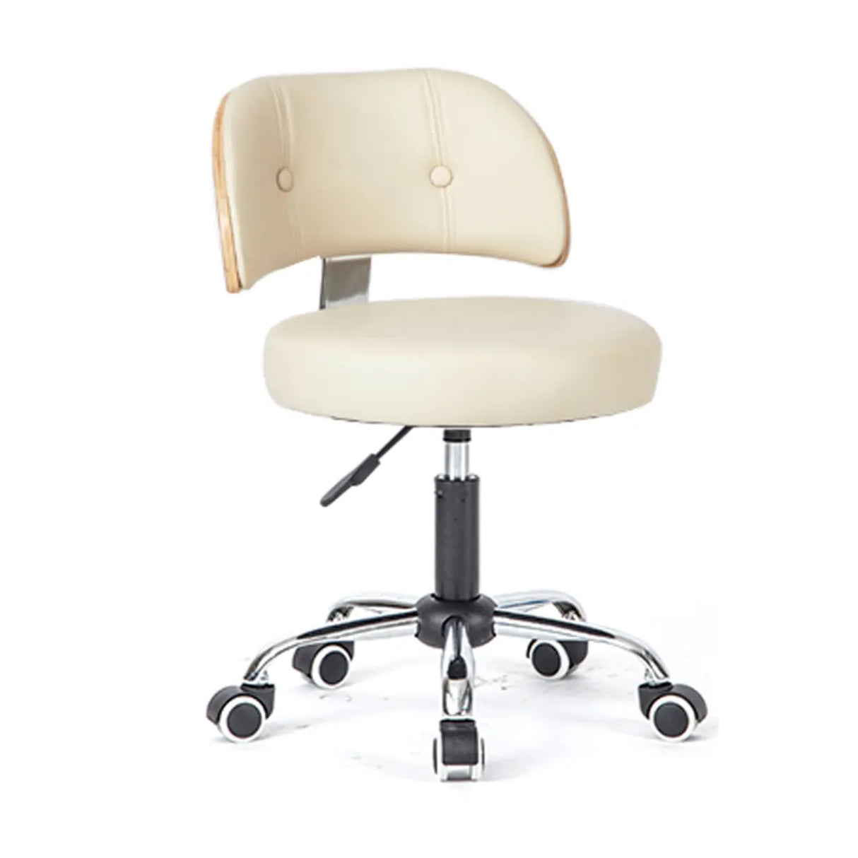 Green Ergonomic Leather Swivel Office Chair with Wheels Image - 3