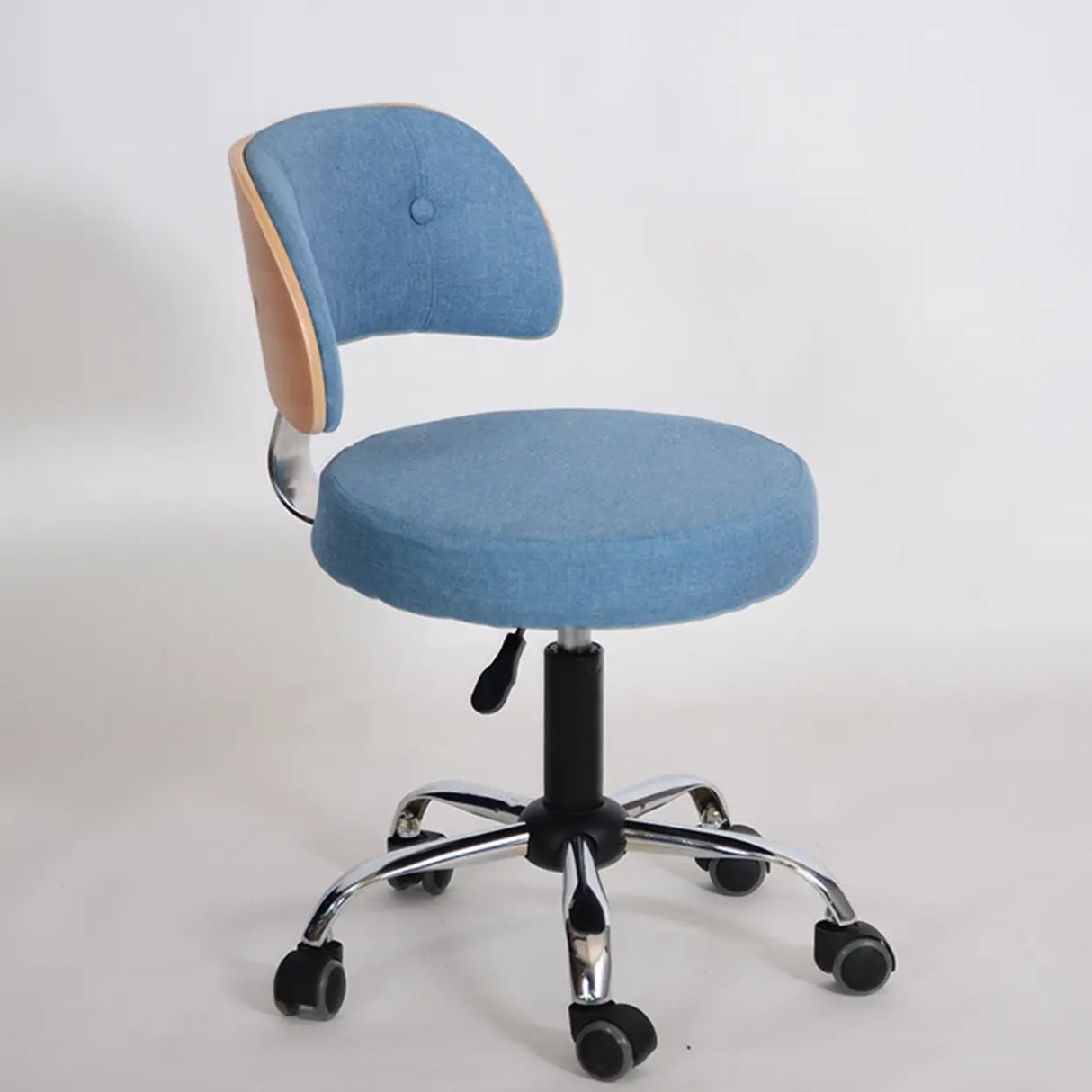 Green Ergonomic Leather Swivel Office Chair with Wheels Image - 5
