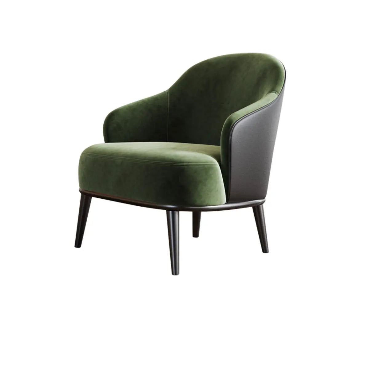 Green Flannel Fabric Fixed Back Accent Chair with Arms Image - 5