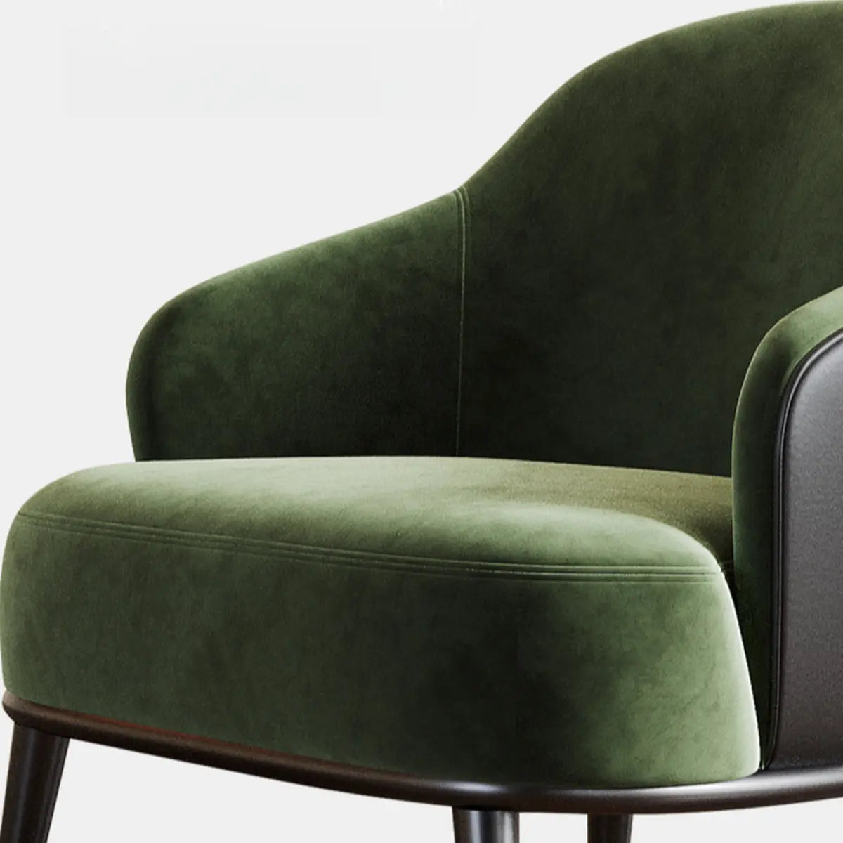 Green Flannel Fabric Fixed Back Accent Chair with Arms Image - 8