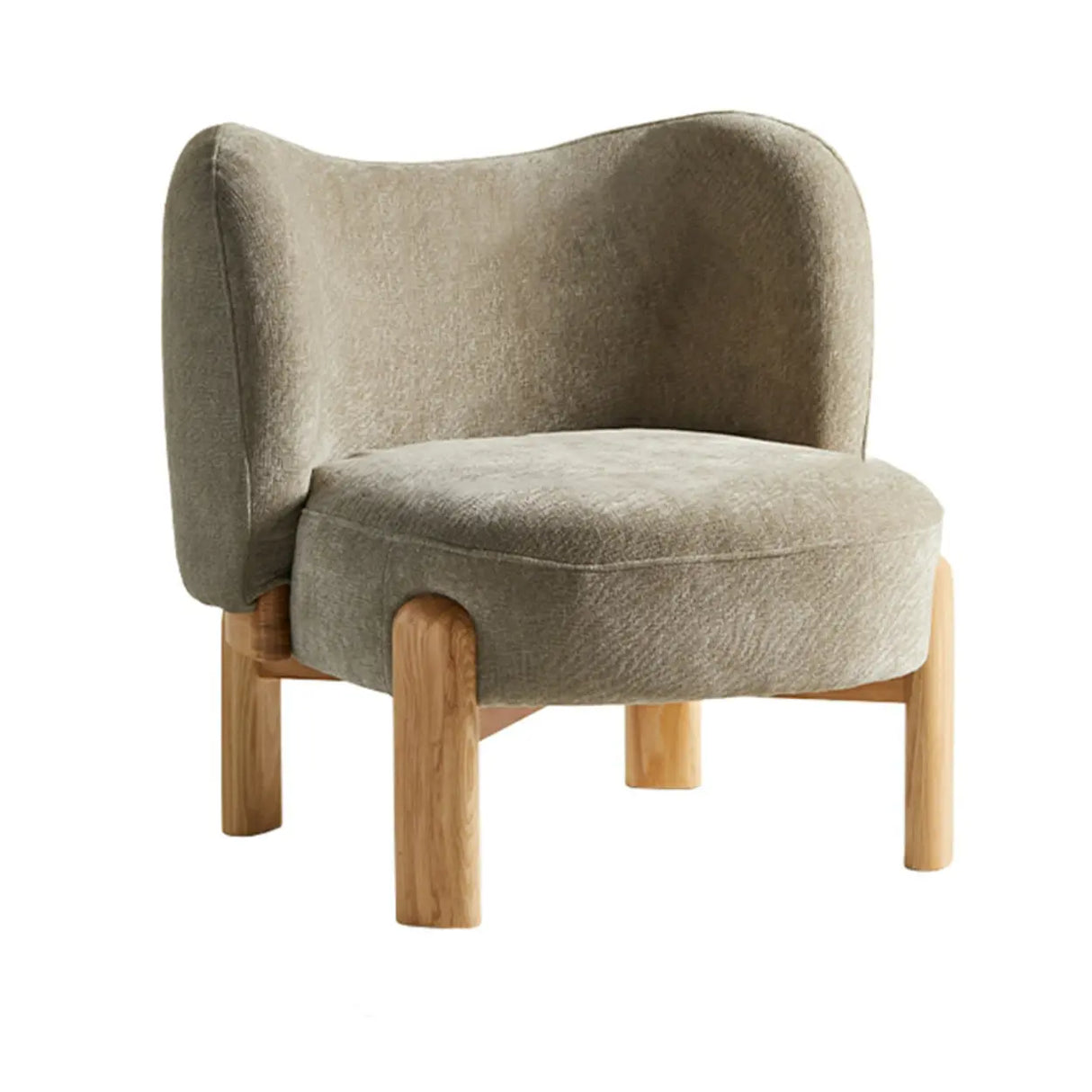 Green Scratch Resistant Flannel Accent Chair with Wood Legs Image - 10