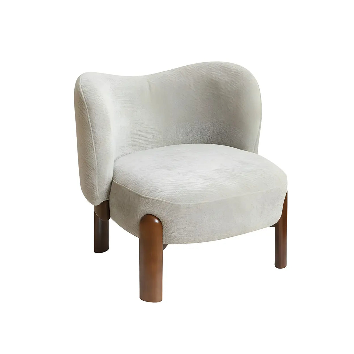 Green Scratch Resistant Flannel Accent Chair with Wood Legs Image - 4