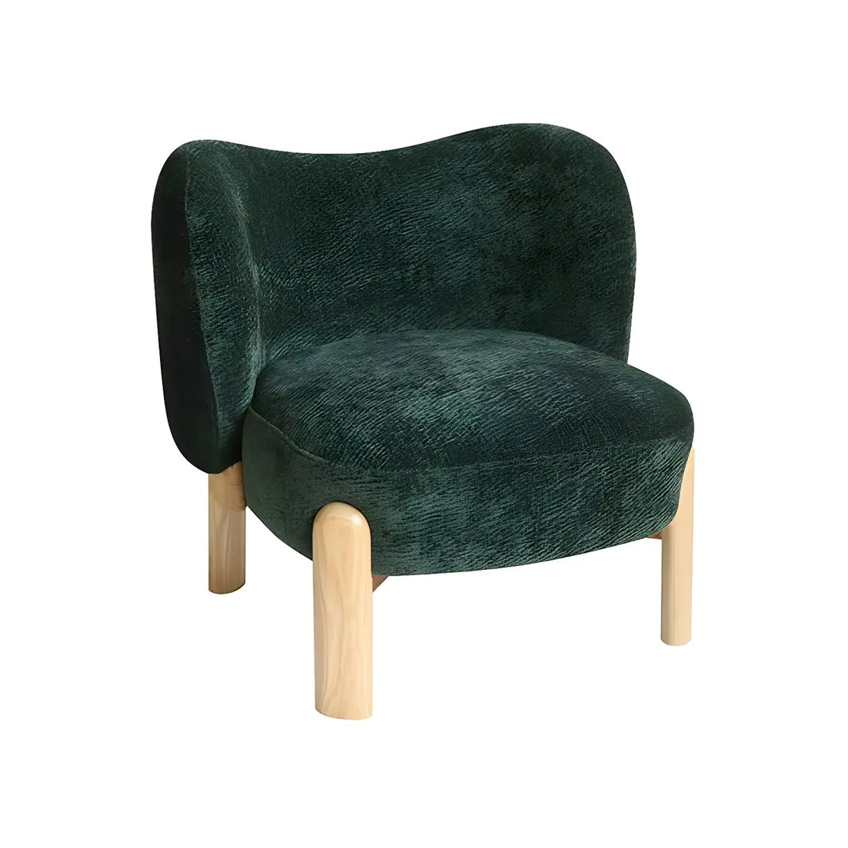 Green Scratch Resistant Flannel Accent Chair with Wood Legs Image - 5