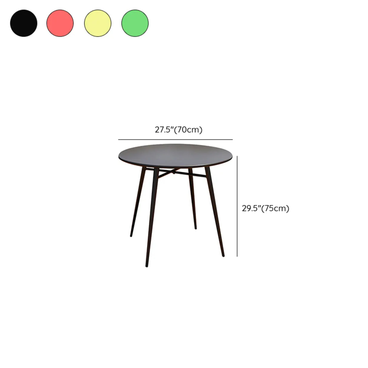 Green Space-Saving Outdoor Round Metal Patio Table