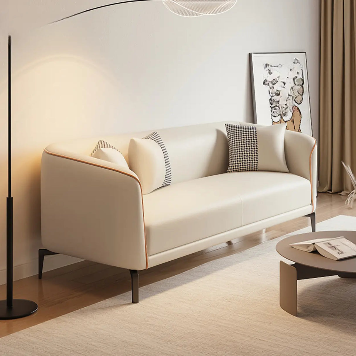 Green Stain Water Resistant Tuxedo Arm Wood Frame Sofa Image - 14