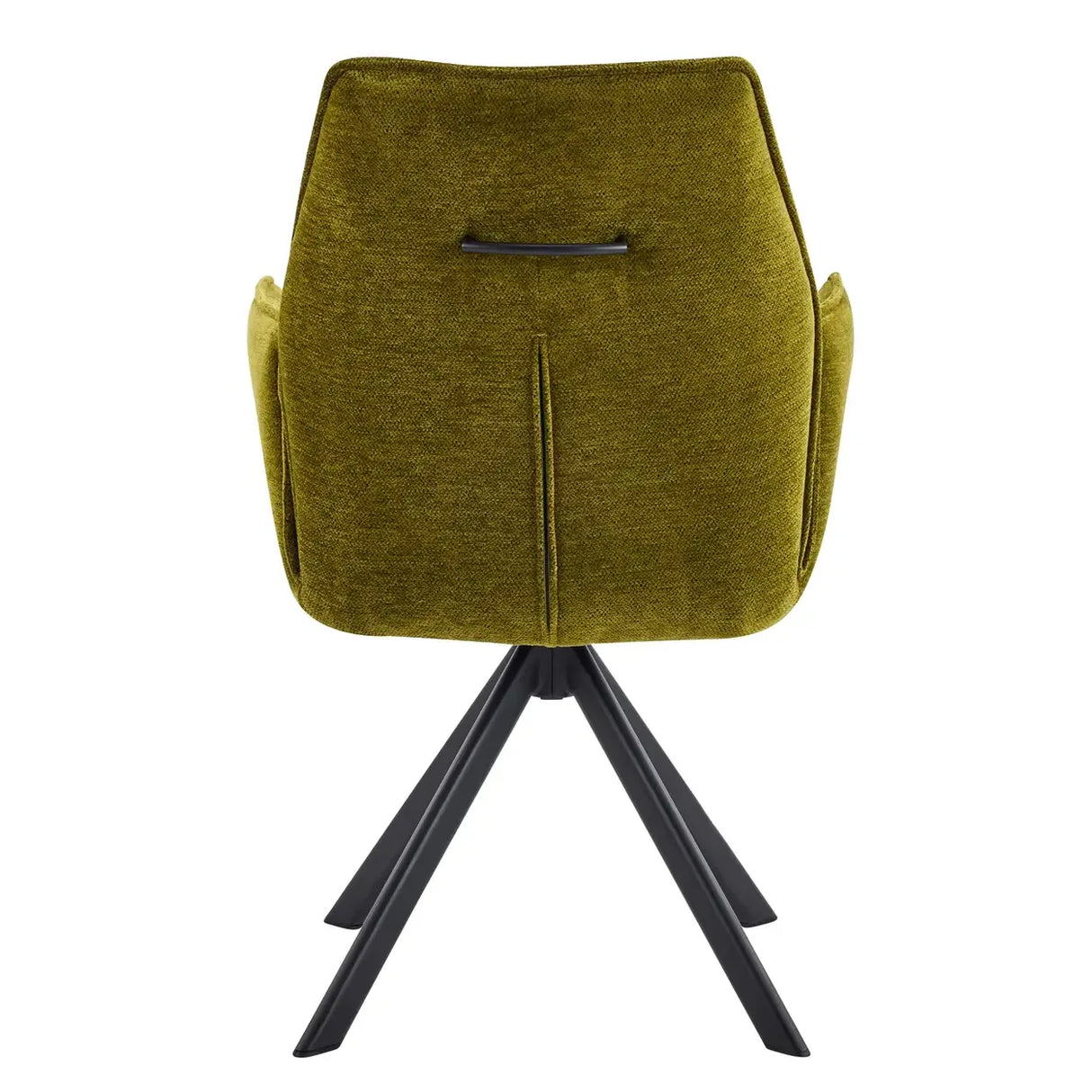 Green Swivel Modern Fabric High Back Upholstered Dining Chair Image - 7