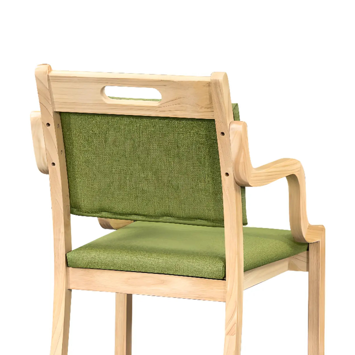 Green Wood Armchair Standard Upholstered Dining Chair Image - 11