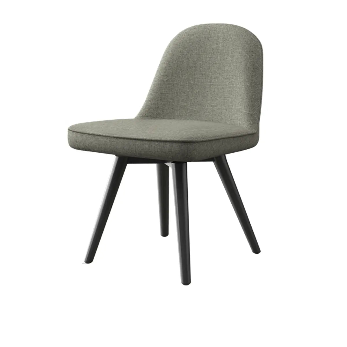 Grey Backrest Linen Upholstered Metal Leg Dining Chairs Image - 3