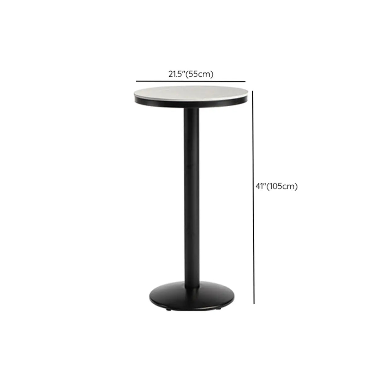 Grey Circular Round Sintered Stone Small Bistro Bar Table Image - 17