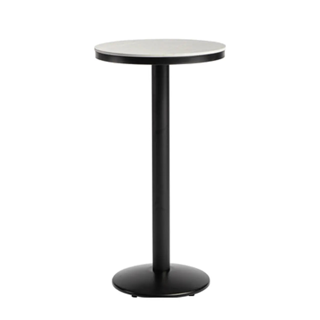 Grey Circular Round Sintered Stone Small Bistro Bar Table Image - 3