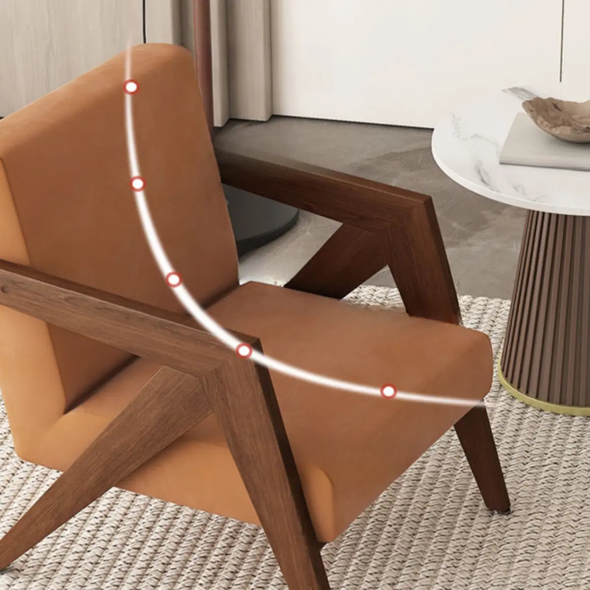 Grey Cotton Linen Tight Back Square Arm Accent Chair Image - 12