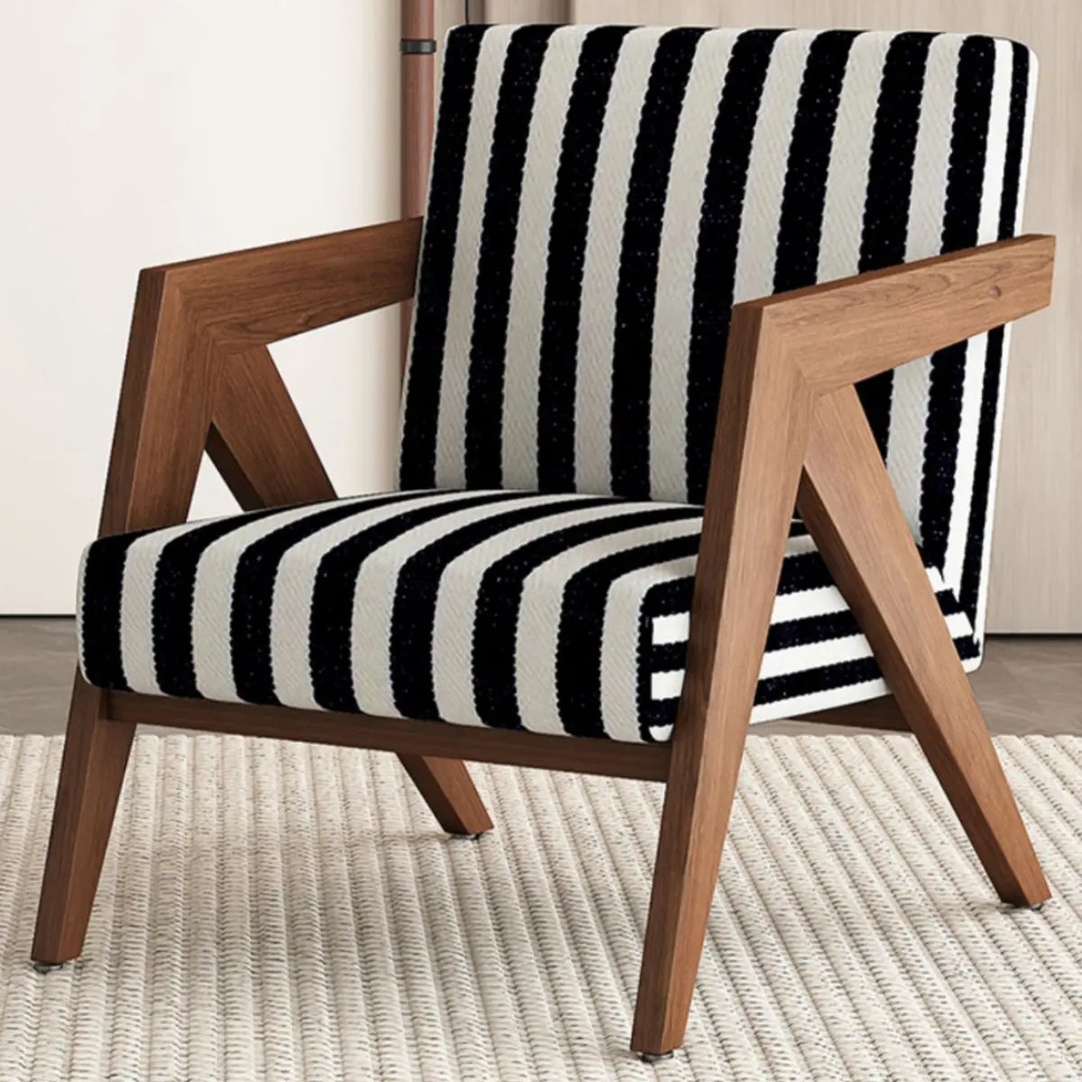 Grey Cotton Linen Tight Back Square Arm Accent Chair Image - 13