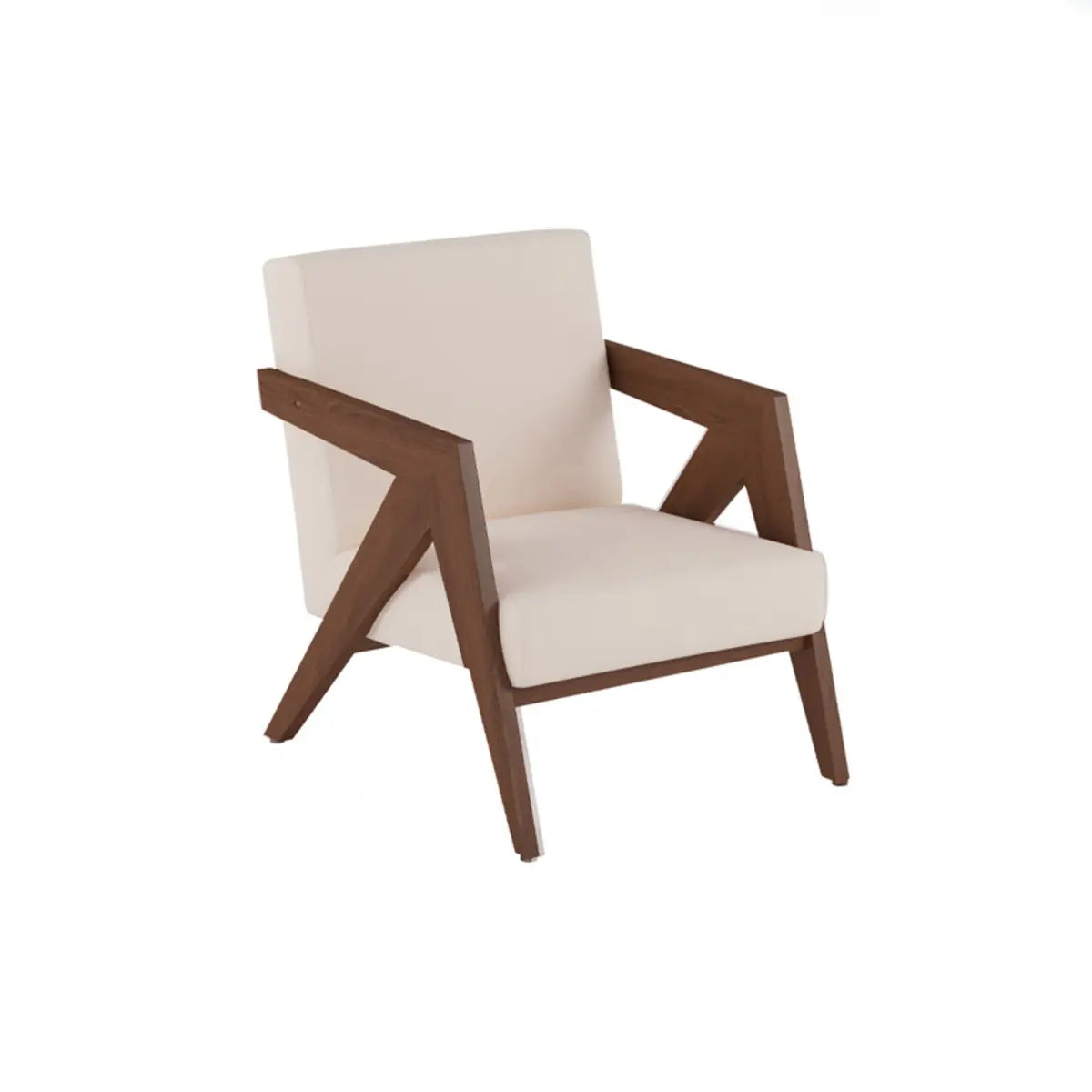 Grey Cotton Linen Tight Back Square Arm Accent Chair Image - 7