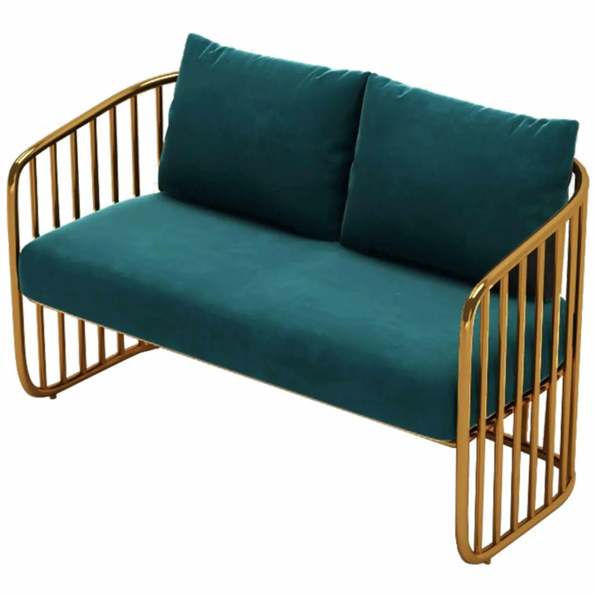 Grey Fade Resistant Fabric Metal Frame Loveseat Set Image - 4