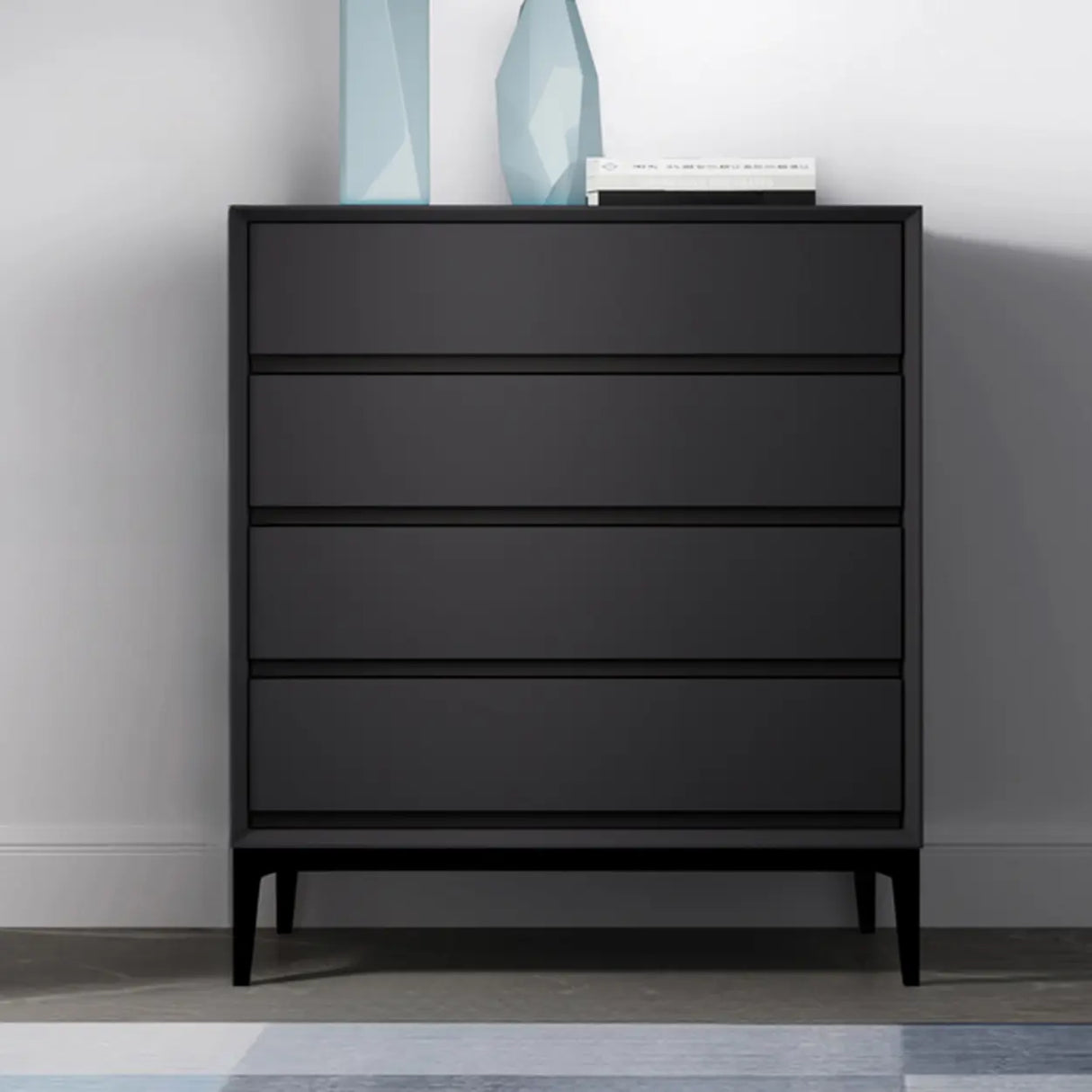 Grey Finish Wooden Eight-Drawer Dresser Chest Image - 24