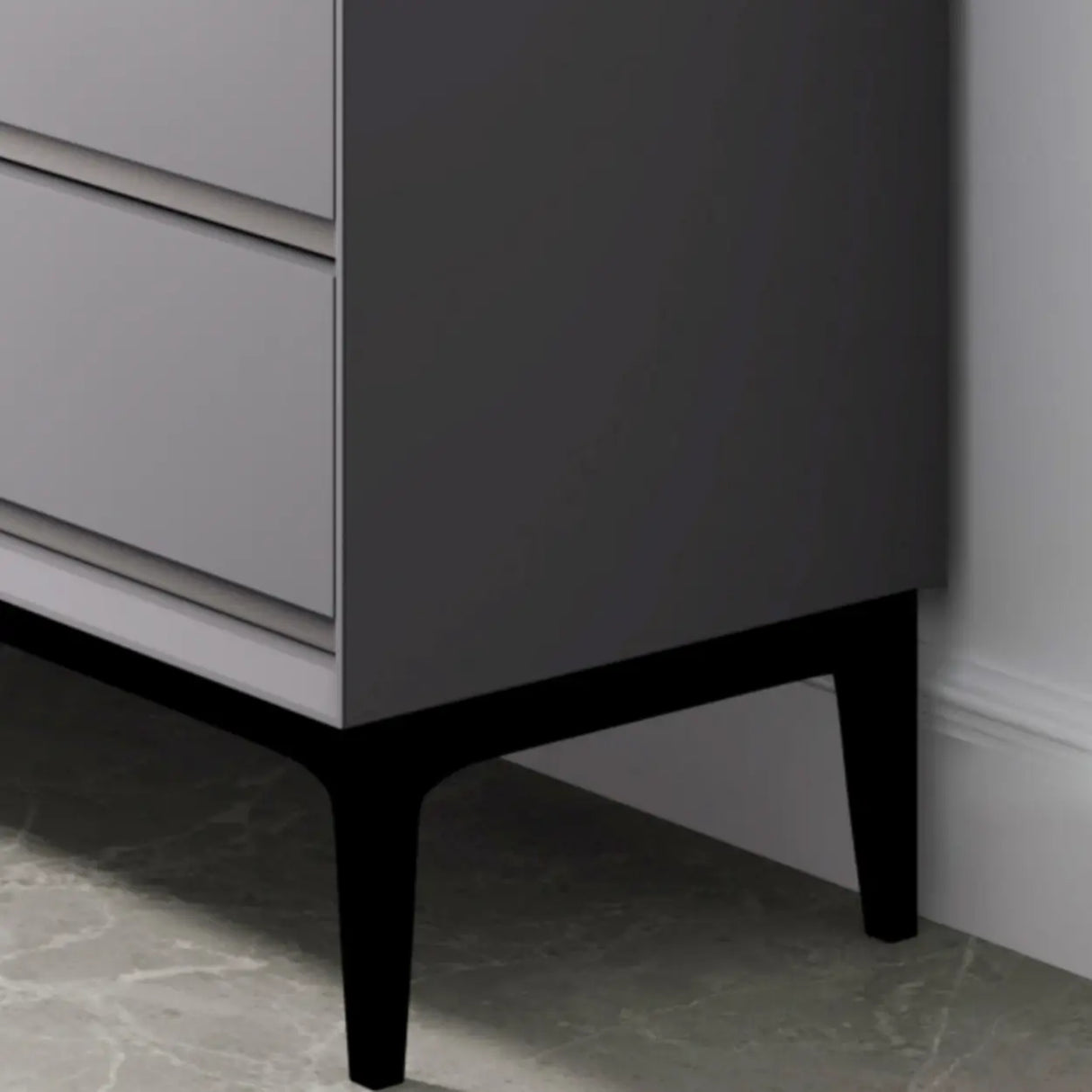 Grey Finish Wooden Eight-Drawer Dresser Chest Image - 9