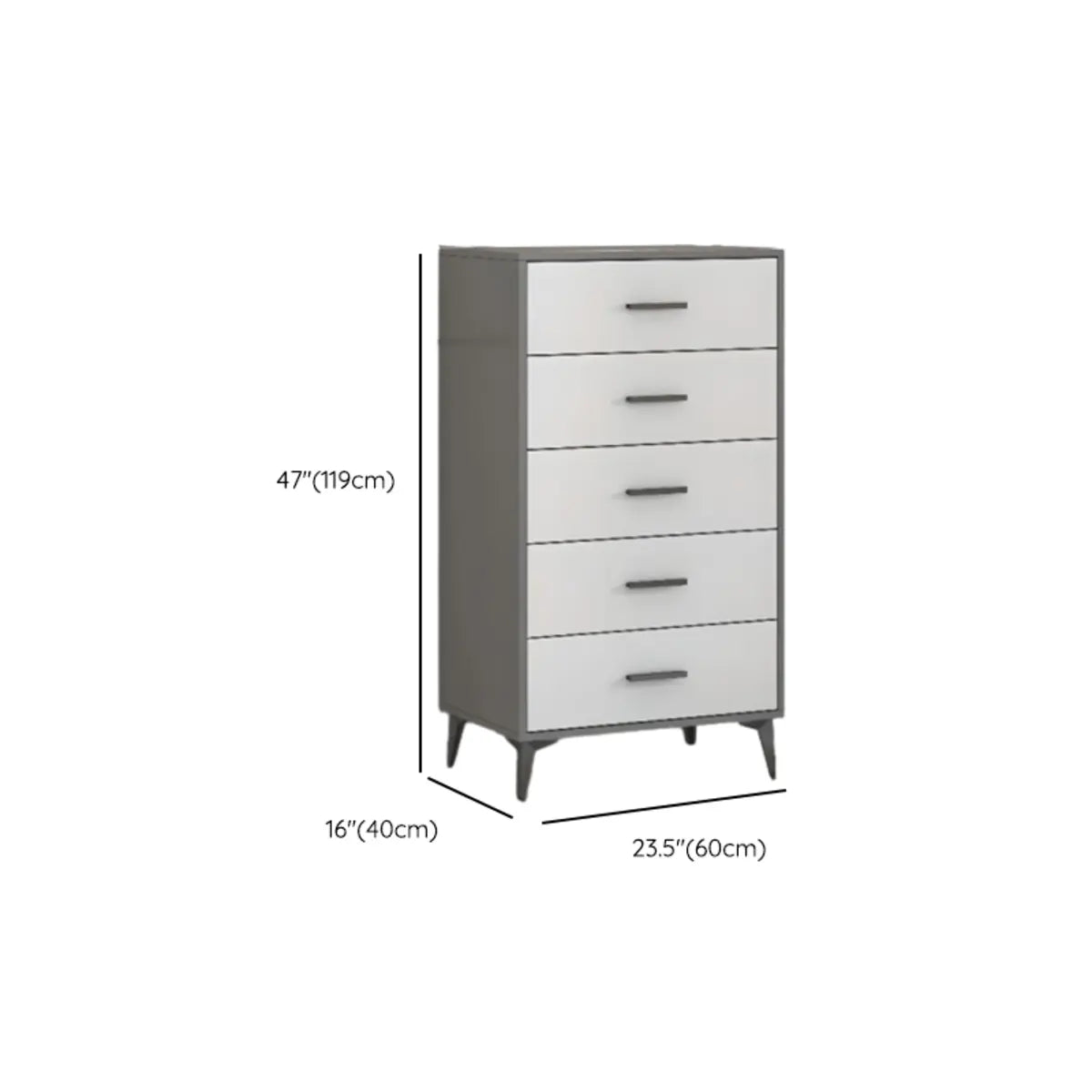 Grey Horizontal Drawer Wood Multi-Tier Storage Dresser Image - 14
