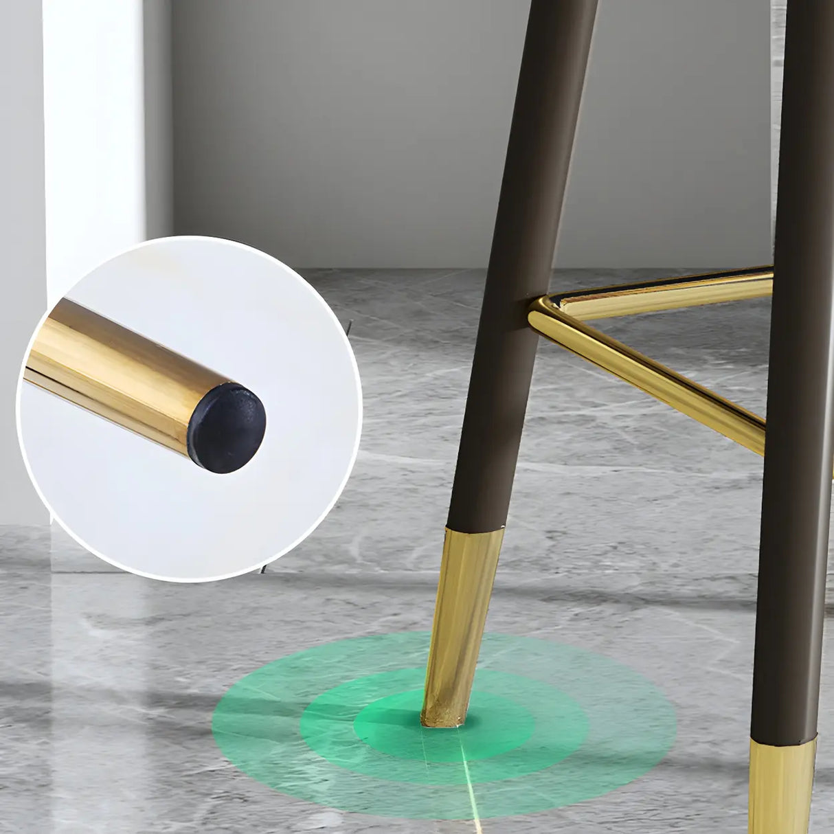 Grey Leather Bucket Seat Steel Legs Counter Bar Stools Image - 10