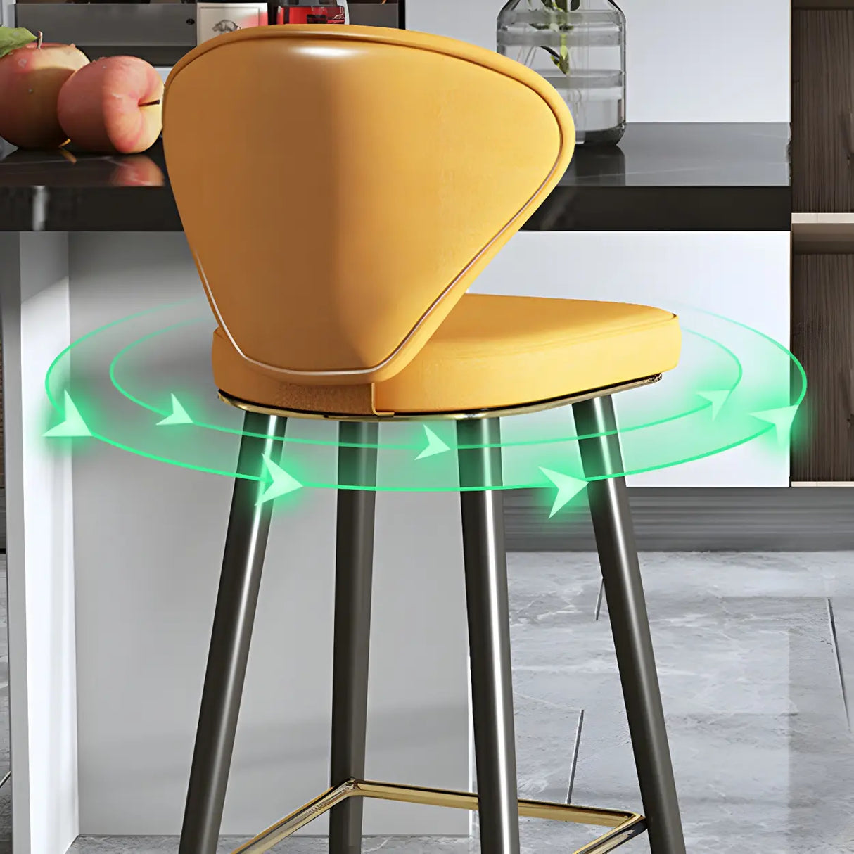 Grey Leather Bucket Seat Steel Legs Counter Bar Stools Image - 8