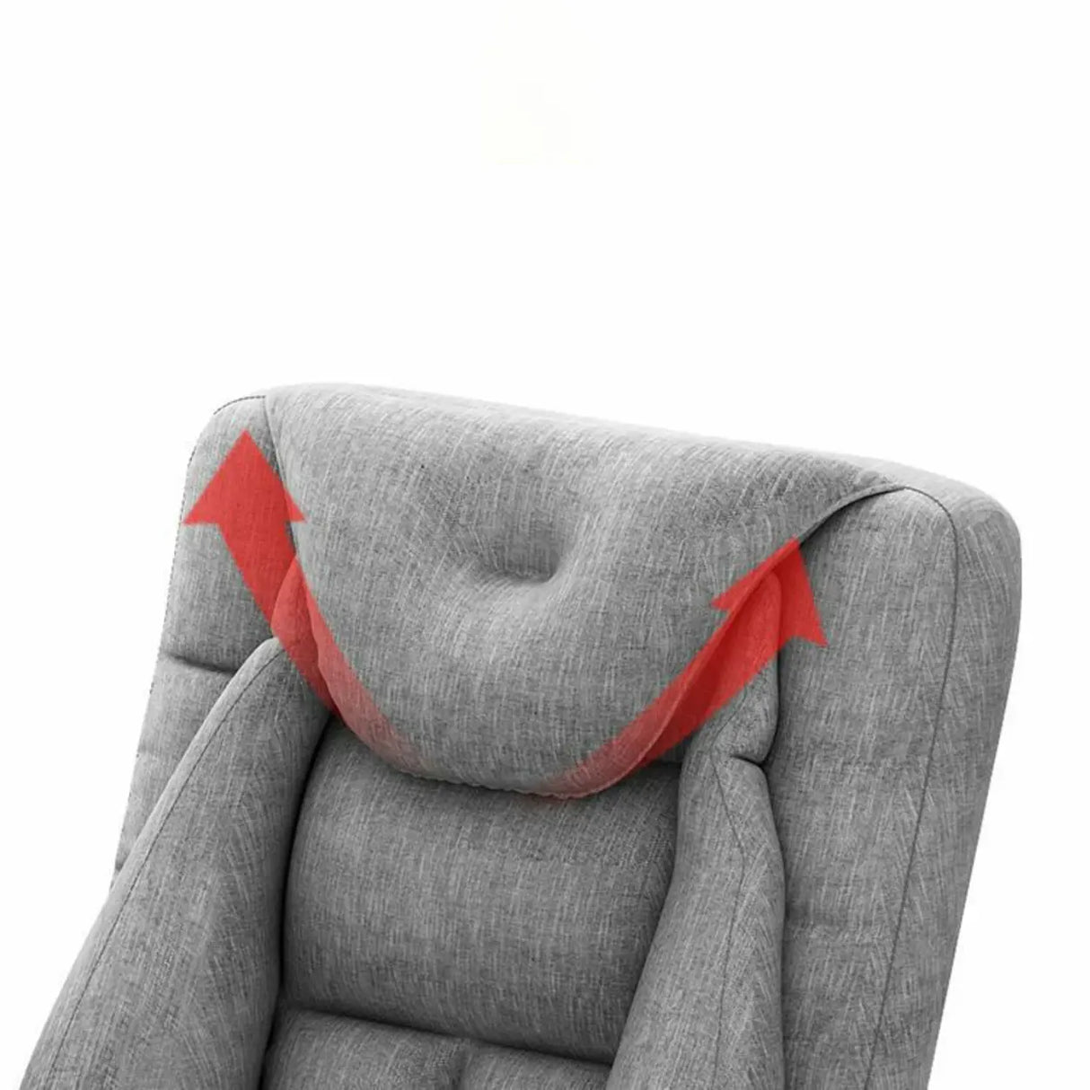 Grey Metal Frame Modern Reclining Fabric Office Chair Image - 12