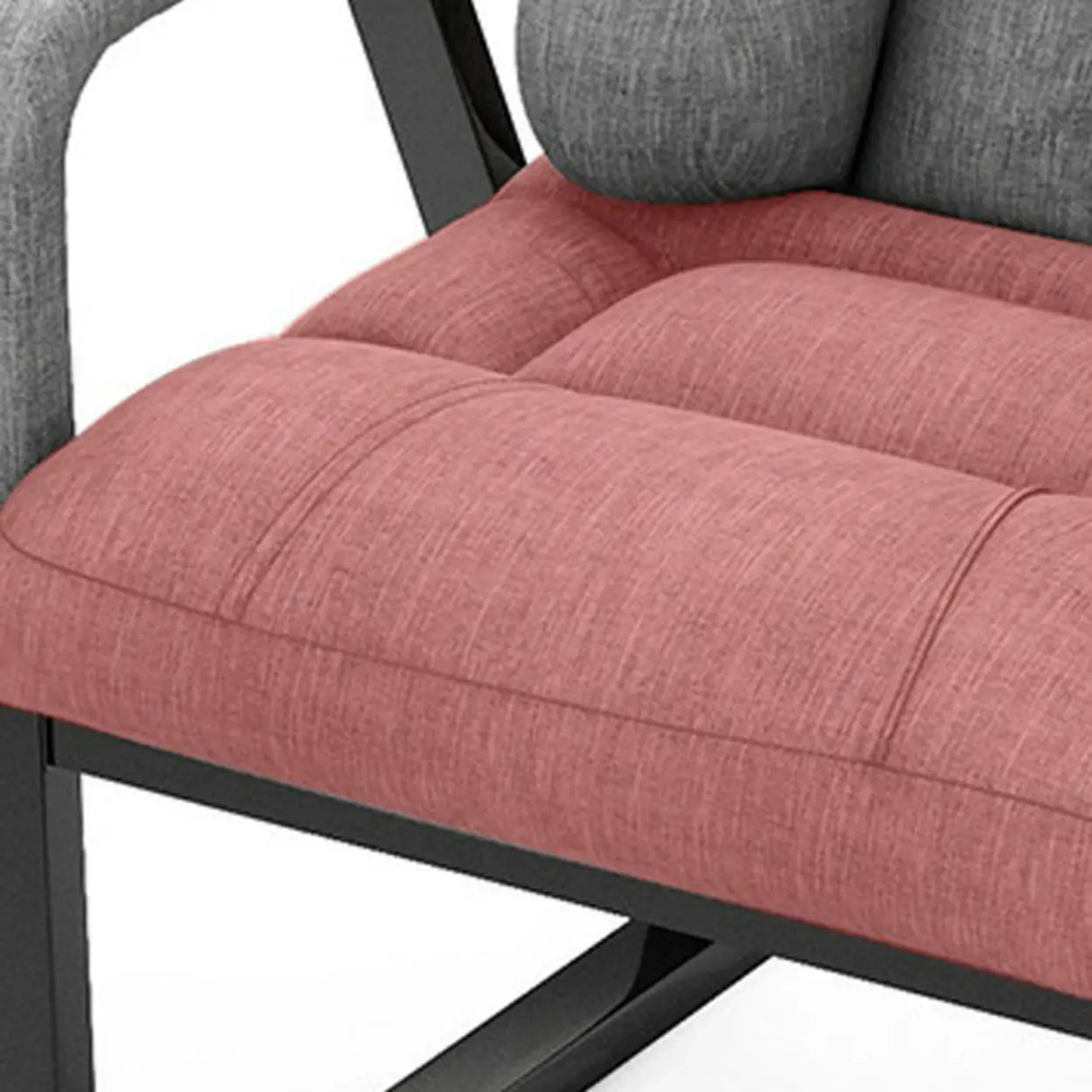 Grey Metal Frame Modern Reclining Fabric Office Chair Image - 18