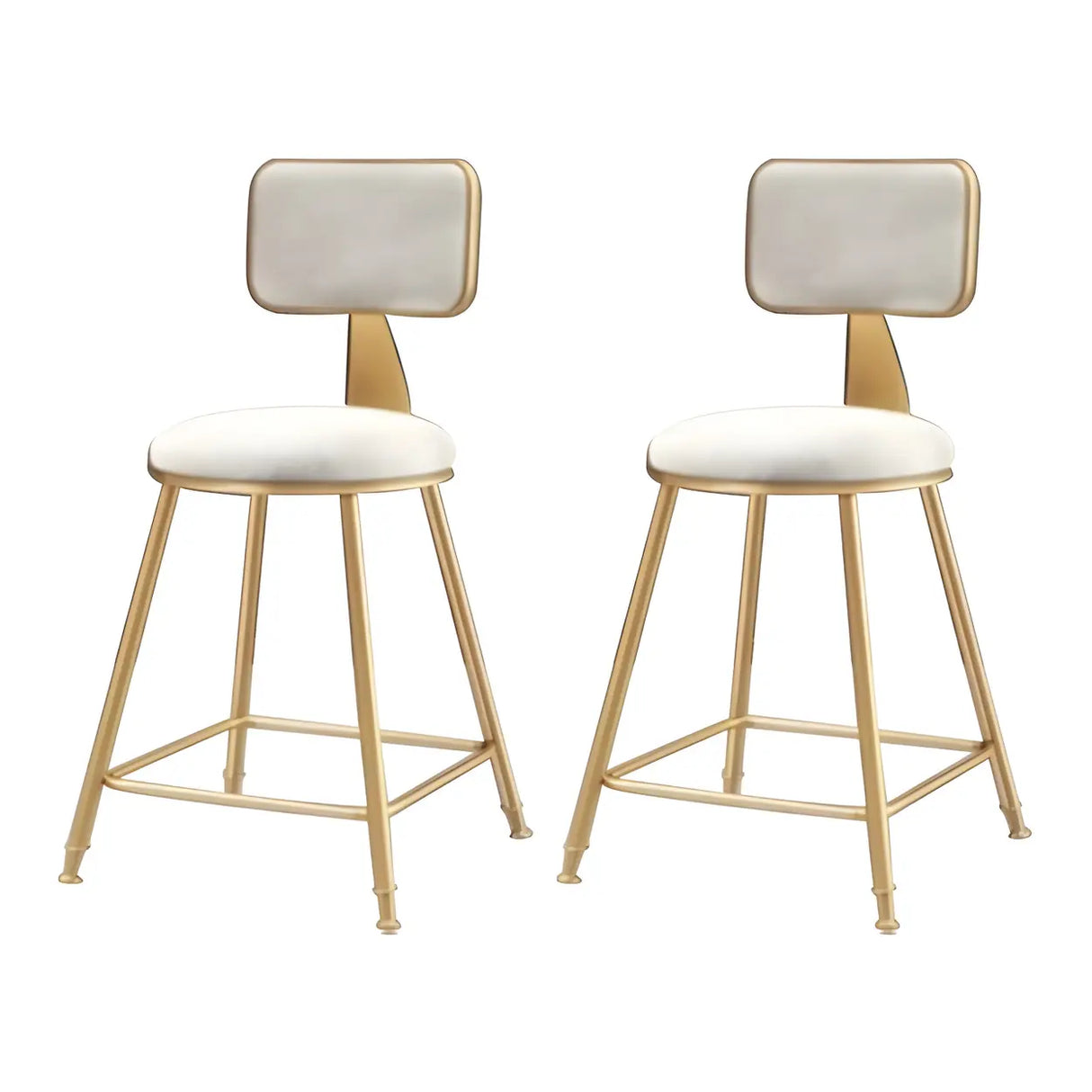 Grey Modern Gold Iron Velvet Tall Bar Stool with Cushion Image - 19