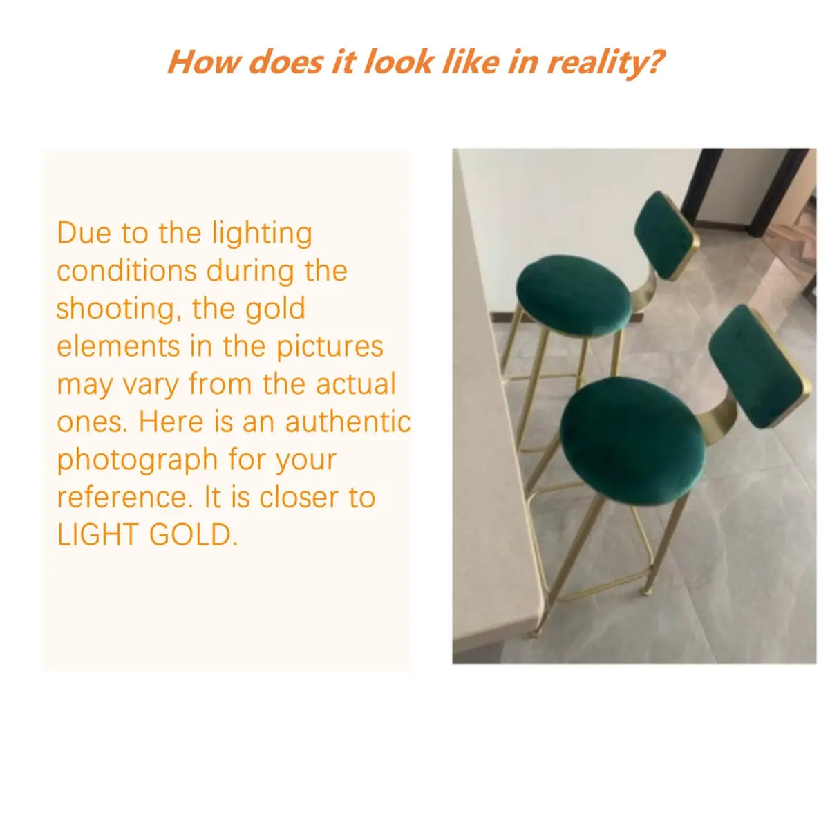 Grey Modern Gold Iron Velvet Tall Bar Stool with Cushion Image - 3