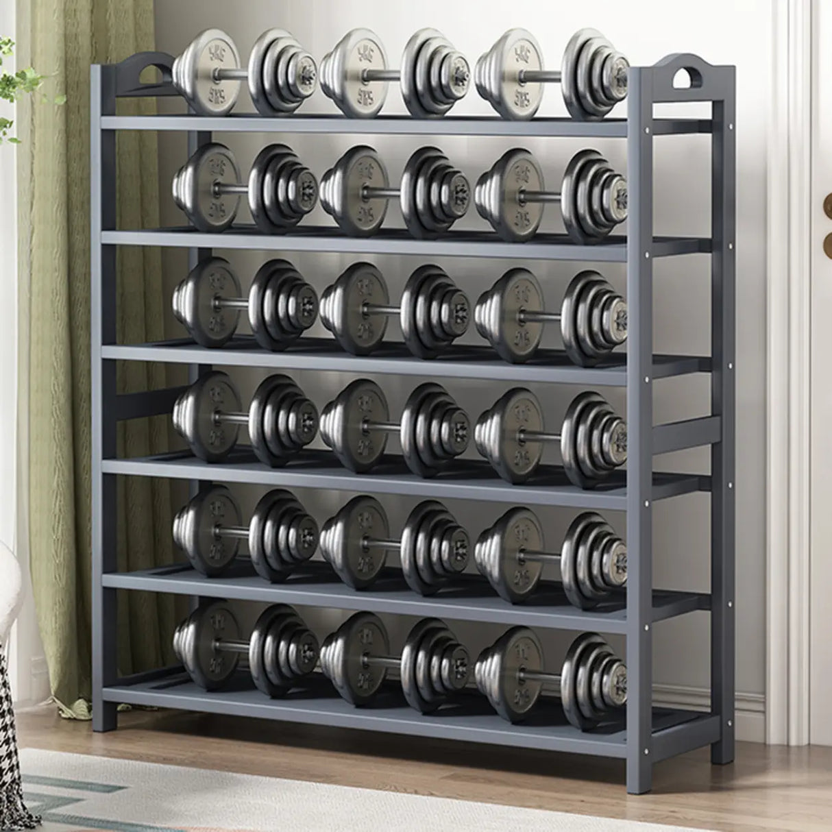 Grey Modern Open Storage Shelves Metal Hallway Shoe Rack Image - 10