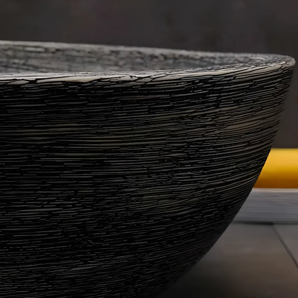 Grey Oval Ceramic Vessel Sinks with Center Trapway Image - 5