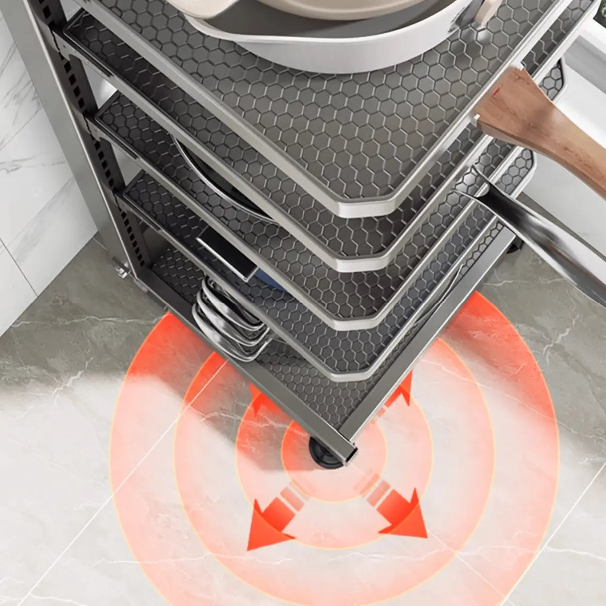 Grey Rust Resistant Metal Baker's Rack with Shelves Image - 14