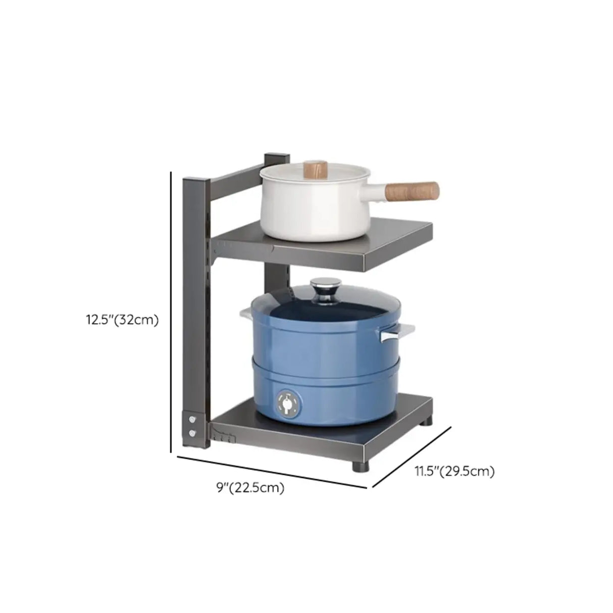 Grey Rust Resistant Metal Baker's Rack with Shelves