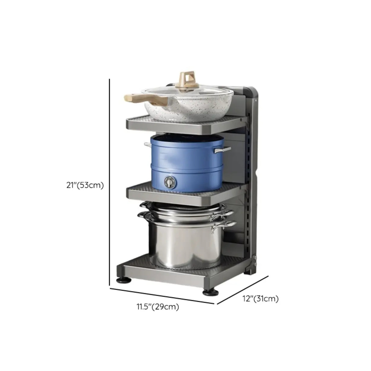 Grey Rust Resistant Metal Baker's Rack with Shelves Image - 20