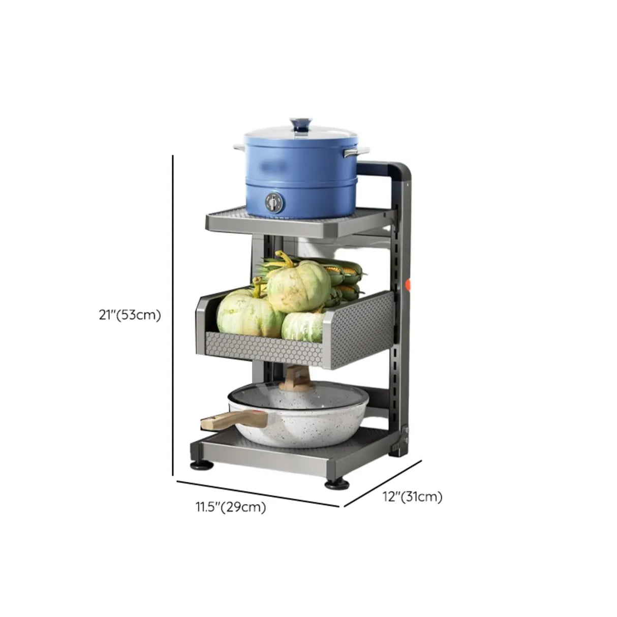 Grey Rust Resistant Metal Baker's Rack with Shelves Image - 21