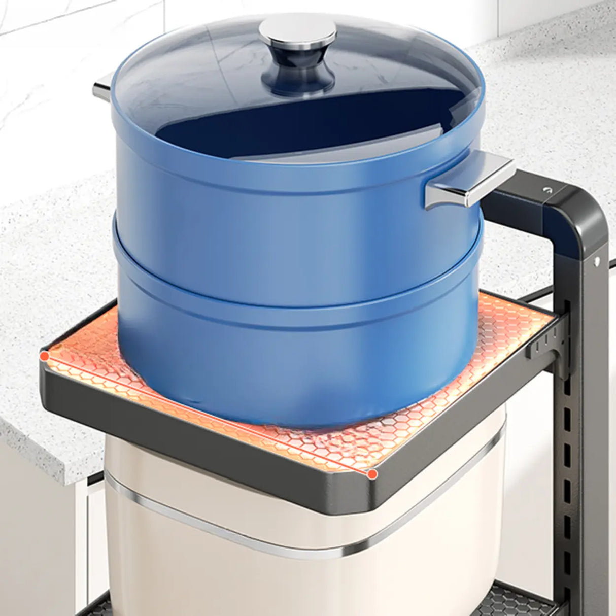 Grey Rust Resistant Metal Baker's Rack with Shelves Image - 6