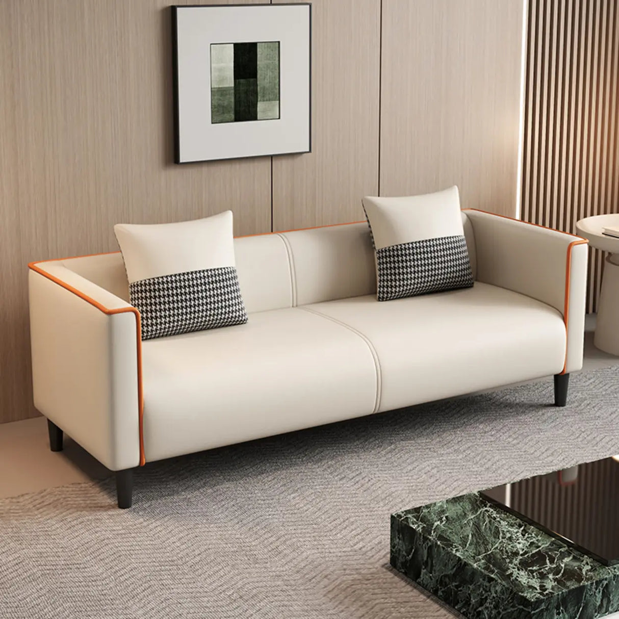 Grey Stain Resistant Tuxedo Arm Tight Back Loveseat Image - 3