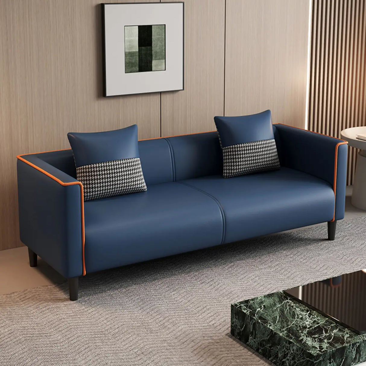 Grey Stain Resistant Tuxedo Arm Tight Back Loveseat Image - 11