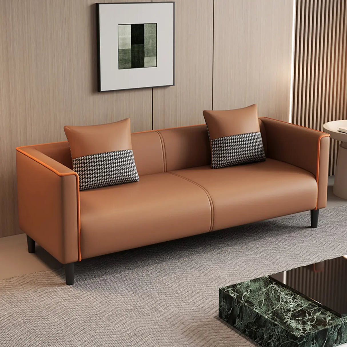 Grey Stain Resistant Tuxedo Arm Tight Back Loveseat Image - 5