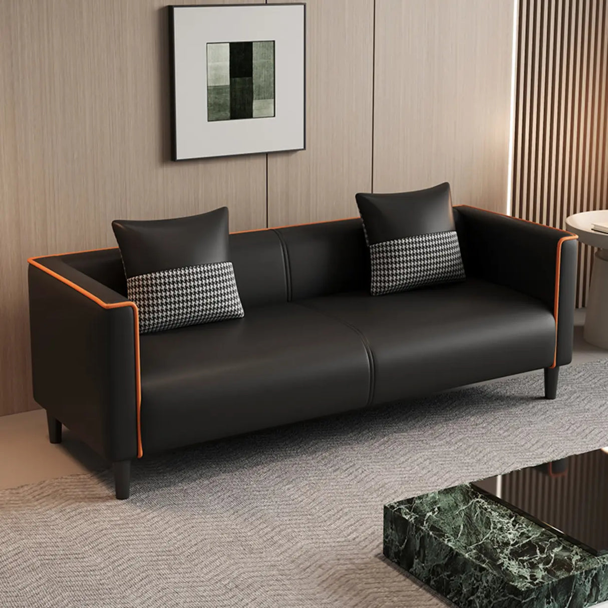 Grey Stain Resistant Tuxedo Arm Tight Back Loveseat Image - 7