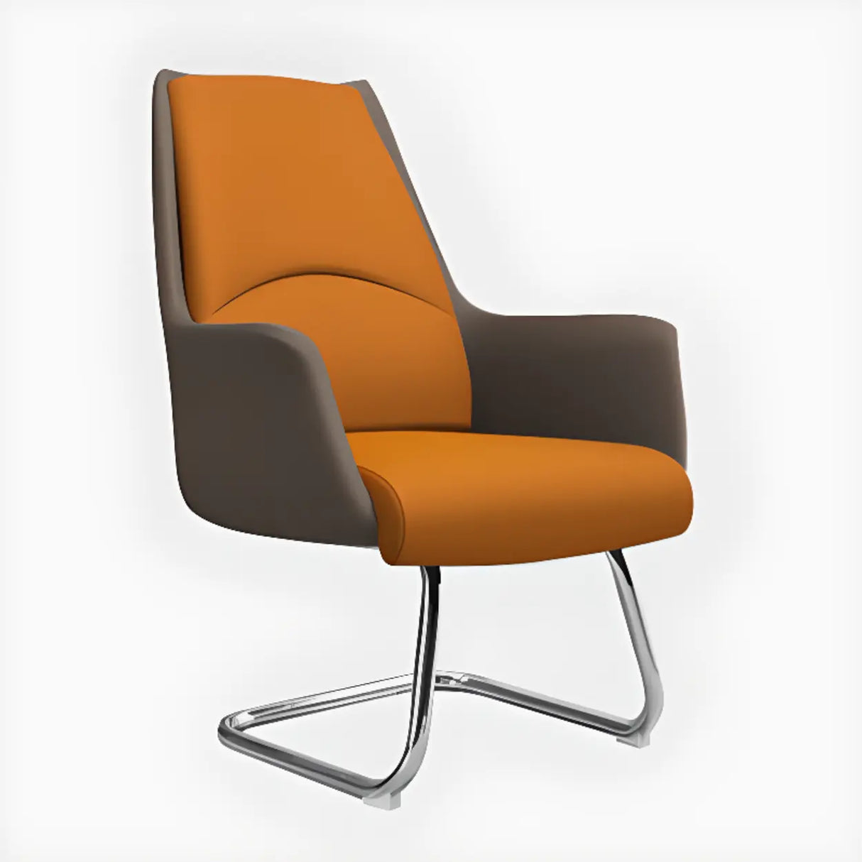 Grey Swivel Faux Leather Office Chair with Armrests Image - 11