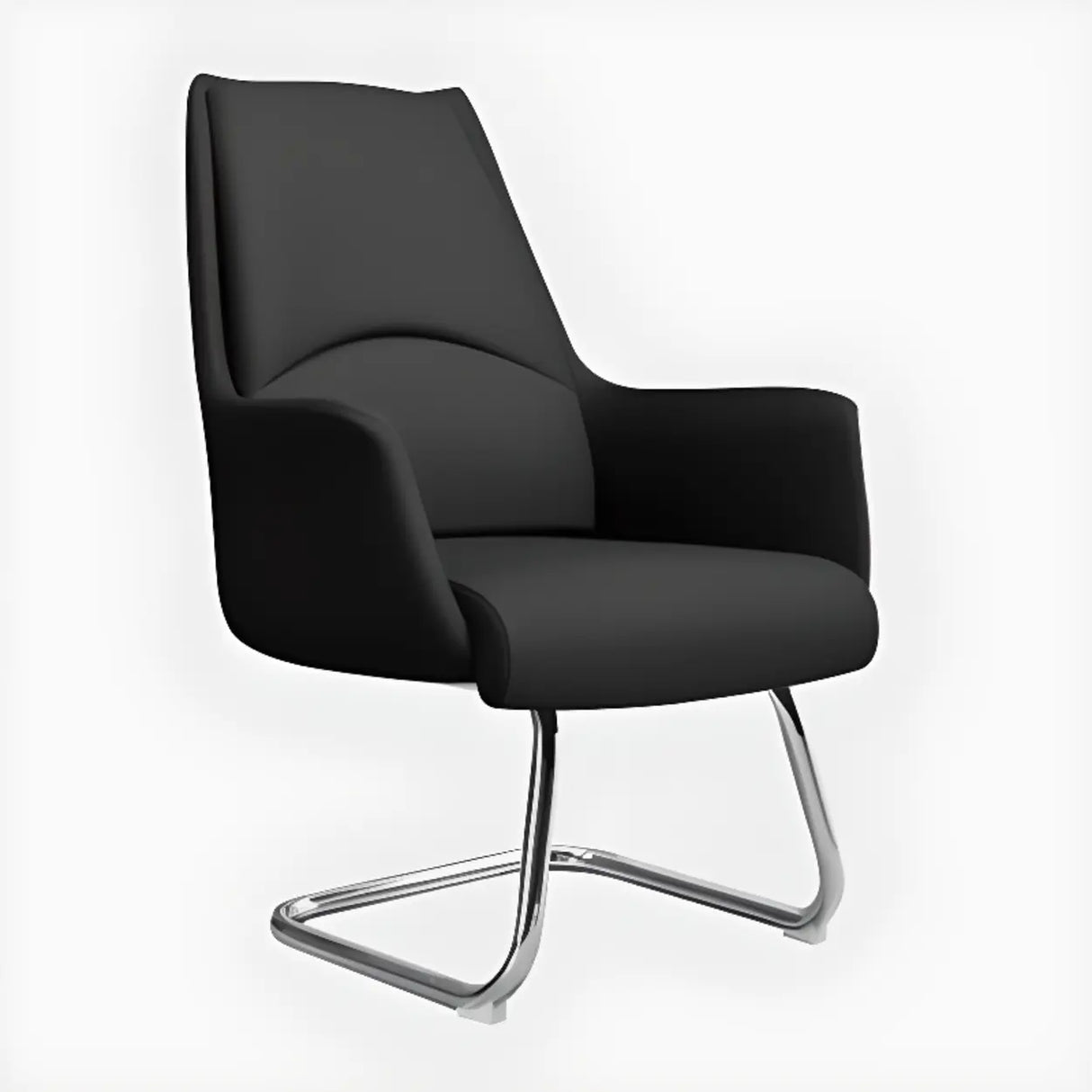 Grey Swivel Faux Leather Office Chair with Armrests Image - 13