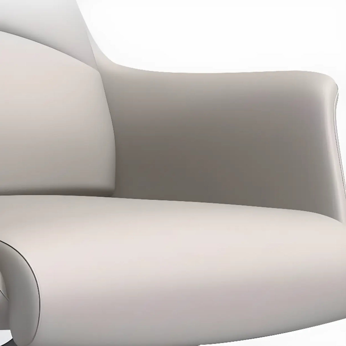 Grey Swivel Faux Leather Office Chair with Armrests Image - 6