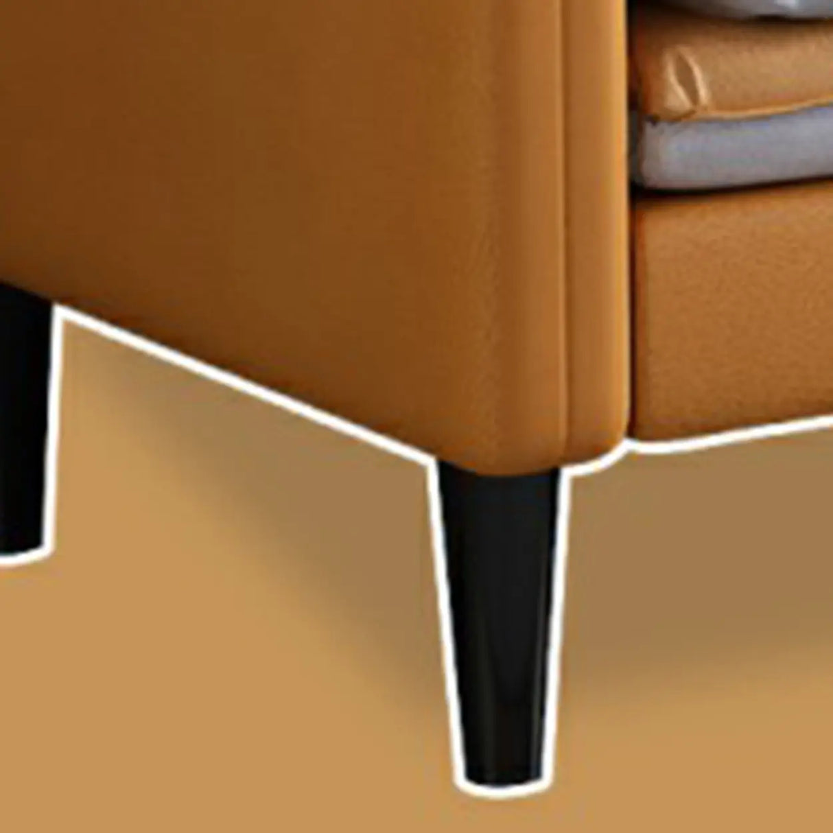 Grey Tech Cloth Pillow Back Square Arm Wood Frame Sofa Image - 8