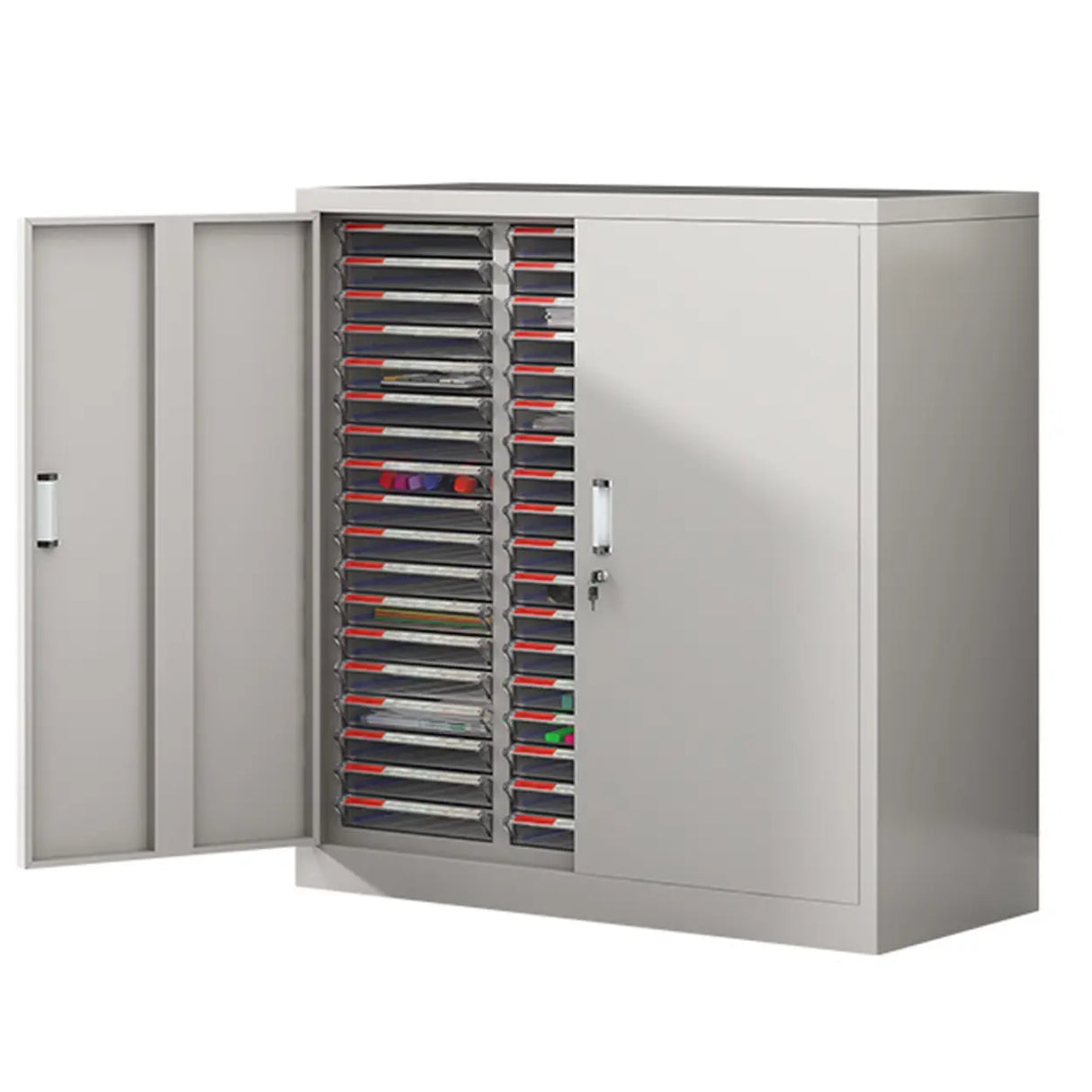 Grey Vertical Steel Large Secure Storage Filing Cabinet Image - 22