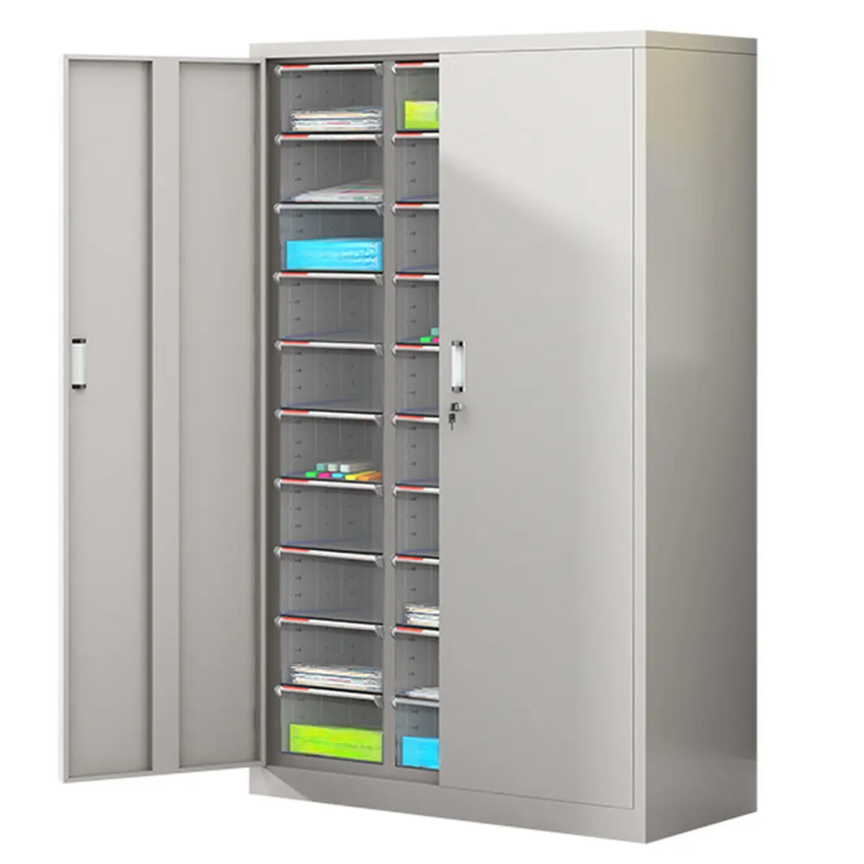 Grey Vertical Steel Large Secure Storage Filing Cabinet Image - 34