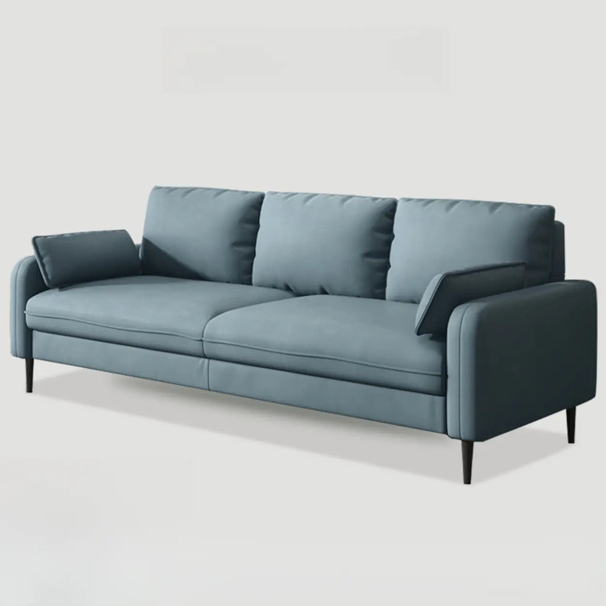 Grey Water Resistant Leather Square Arm Office Sofa Image - 12