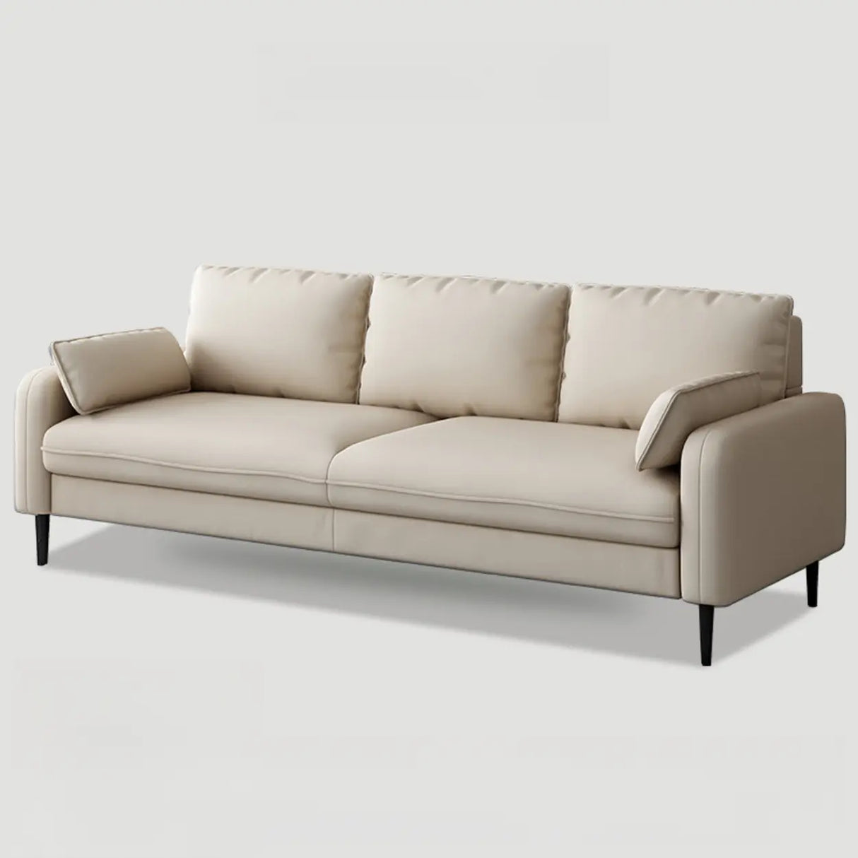 Grey Water Resistant Leather Square Arm Office Sofa Image - 13