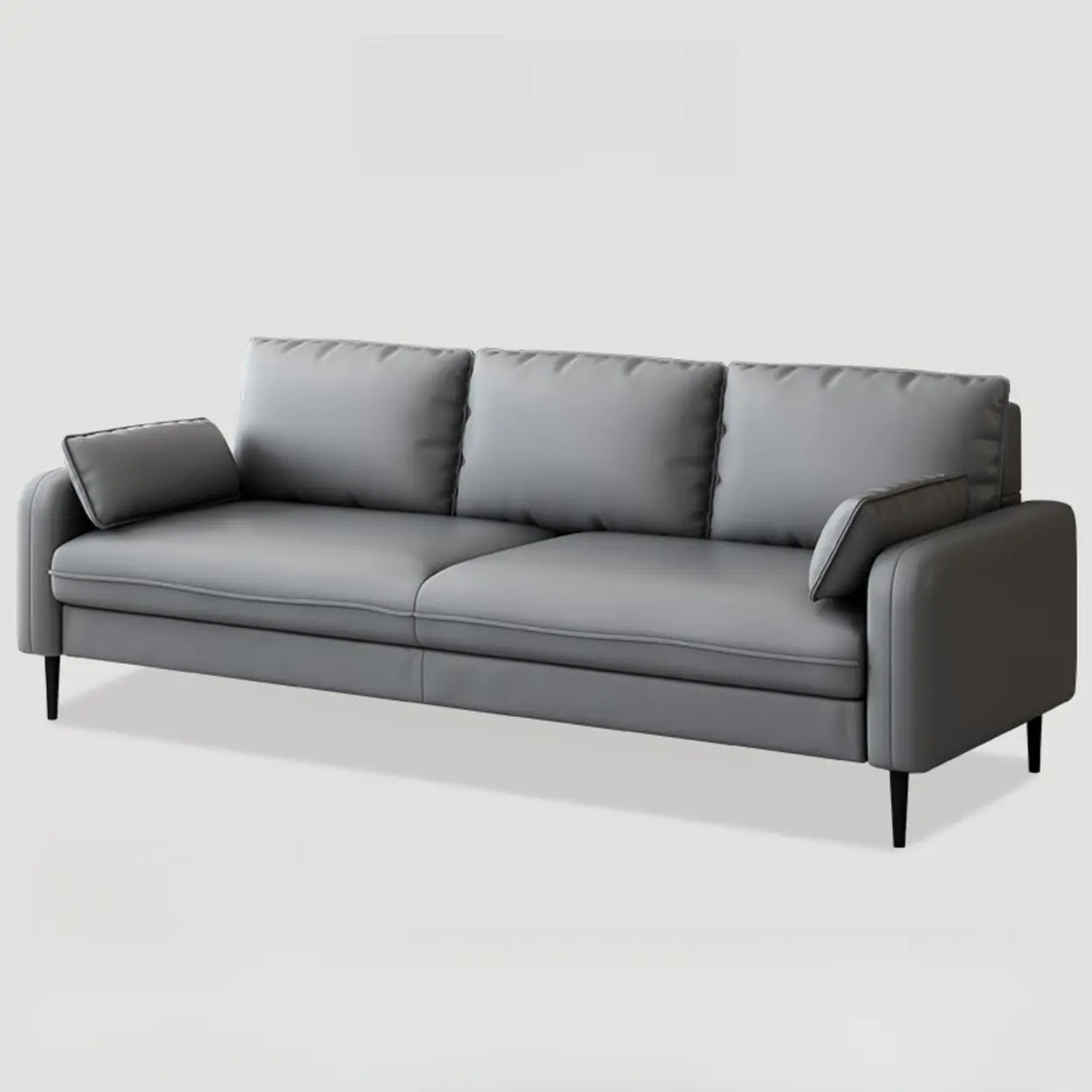 Grey Water Resistant Leather Square Arm Office Sofa Image - 14