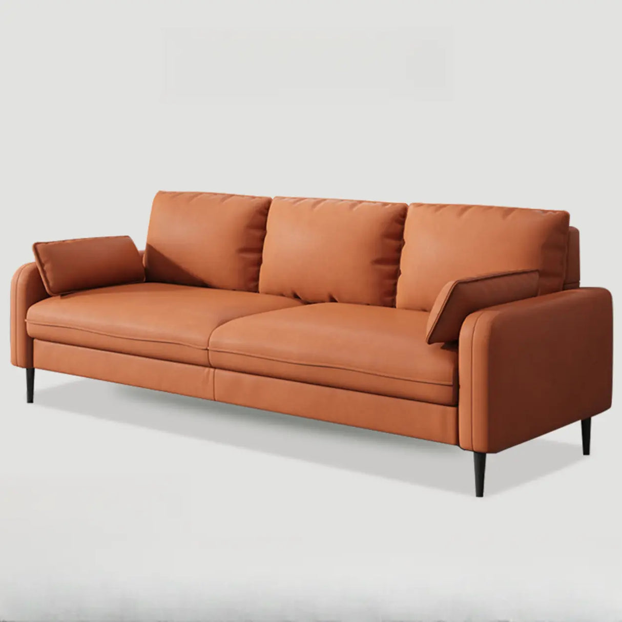 Grey Water Resistant Leather Square Arm Office Sofa Image - 18